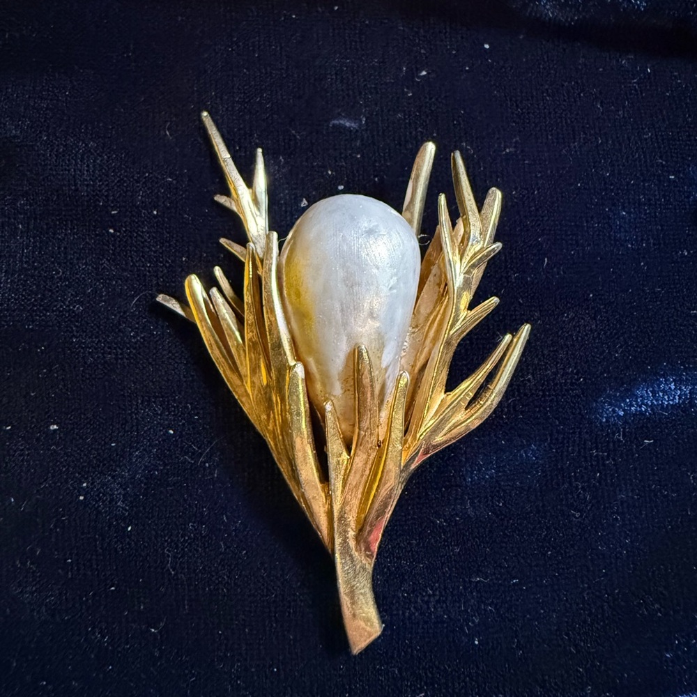 Castle Cliff Gold and Pearl Brooch